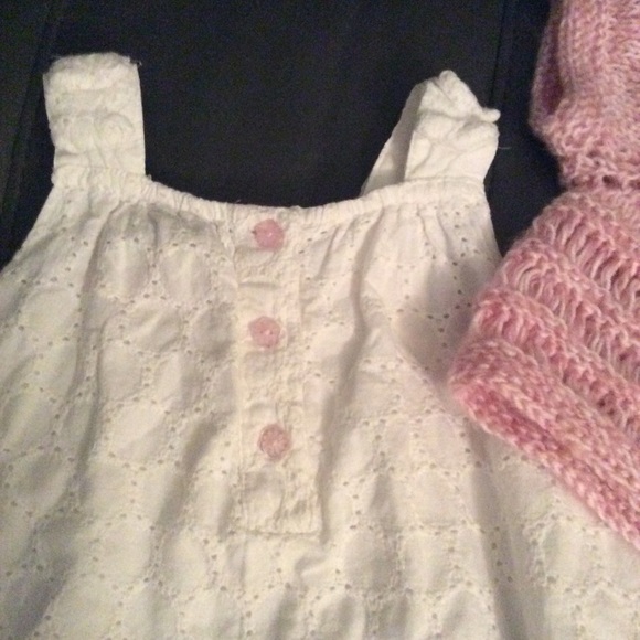 Maggie and Zoe eyelet Dress ~ Pink Crochet sweater - Picture 4 of 8
